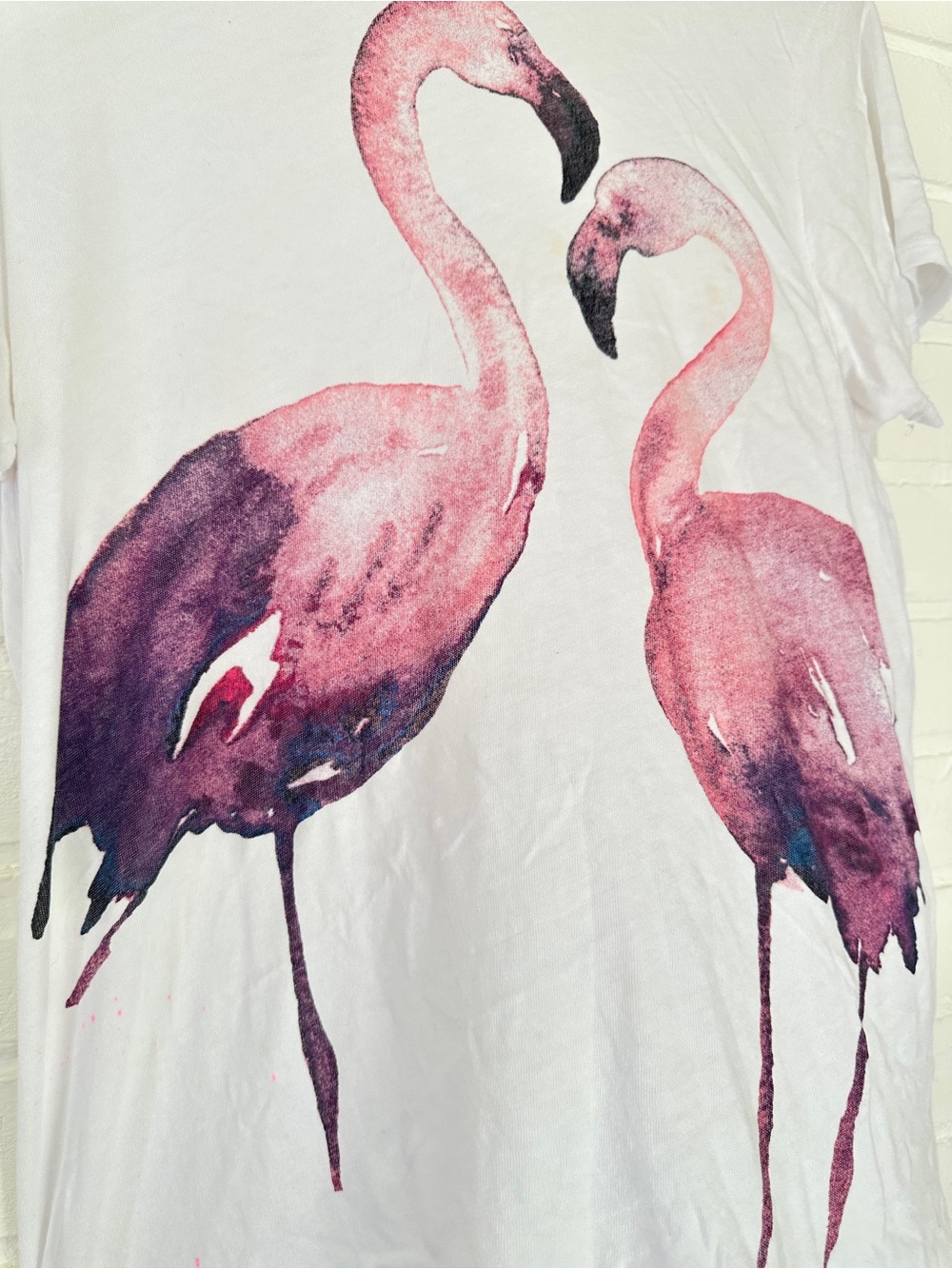 Chaser 100% Cotton White Tee with Pink Flamingo Graphic XL - Picture 3 of 10